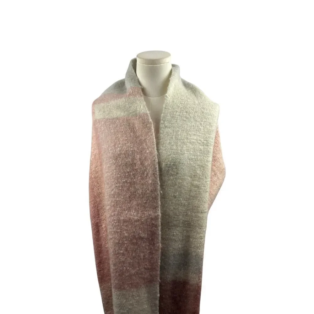 Women’s Altar’d State O/S Blush, Cream, & Grey Plush Scarf